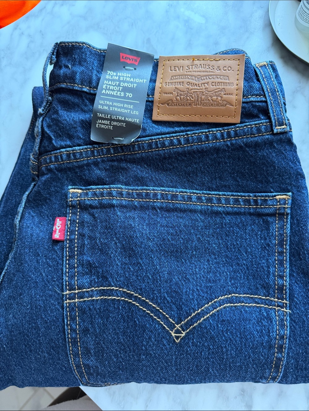 Levi's 70’s High Slim Straight Jeans - Dark Blue - Ultra High Rise, Slim
